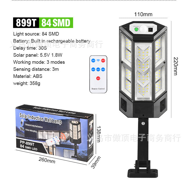 Step into the New Solar Light Outdoor Motion Sensor Light Waterproof Garden Light with Remote Control Garage Light LED Street Lamp