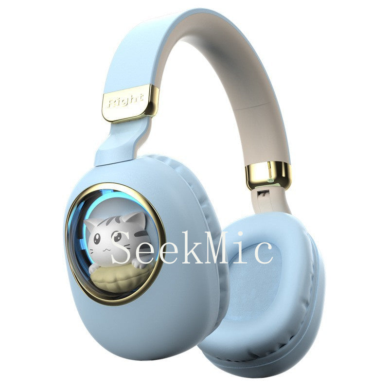 Head-mounted Bluetooth Wireless Earphones Cute Cartoon Cat Full Ear Long Battery Life Support Customization Noise Reduction Cat Ear