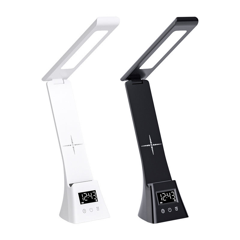 Desk Lamp for Students with Clock Alarm Creative Desktop Reading Lamp Dimmable Color Adjustable Student Dormitory Lamp