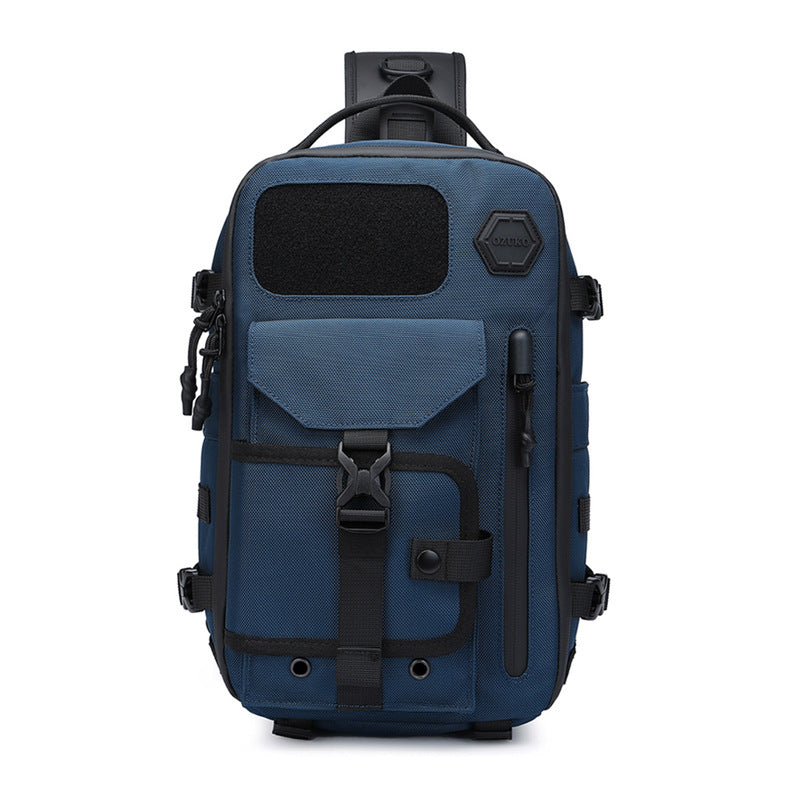 OZUKO Tactical Chest Bag Men's Waterproof Crossbody Bag Outdoor Sports Small Backpack Trendy Shoulder Portable Men's Bag