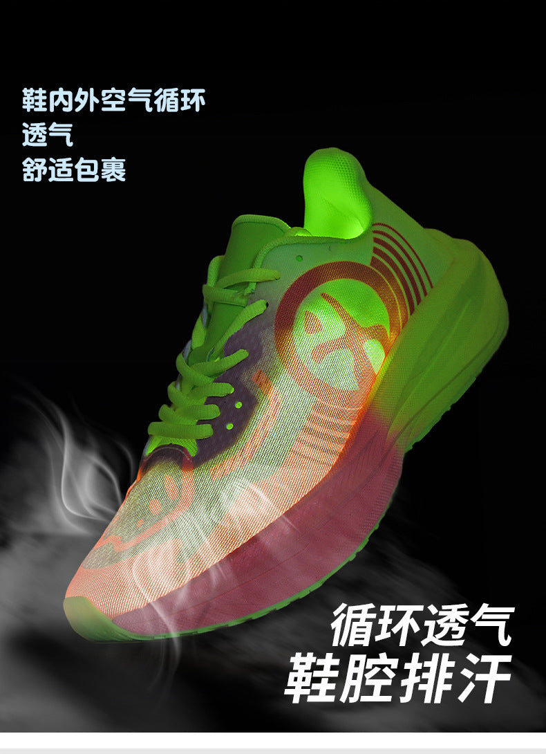 Massk New2025Carbon Plate Popcorn Bottom Running Shoes Men's Marathon Children's Sports Shoes Training Shoes
