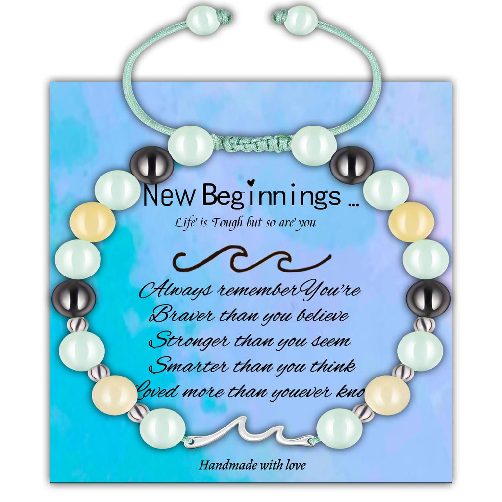 Men's Black Matte Woven Bracelet Stretchable Tiger Eye Emperor Stone Beaded Bracelet Ocean Wave Pendant Woven Bracelet