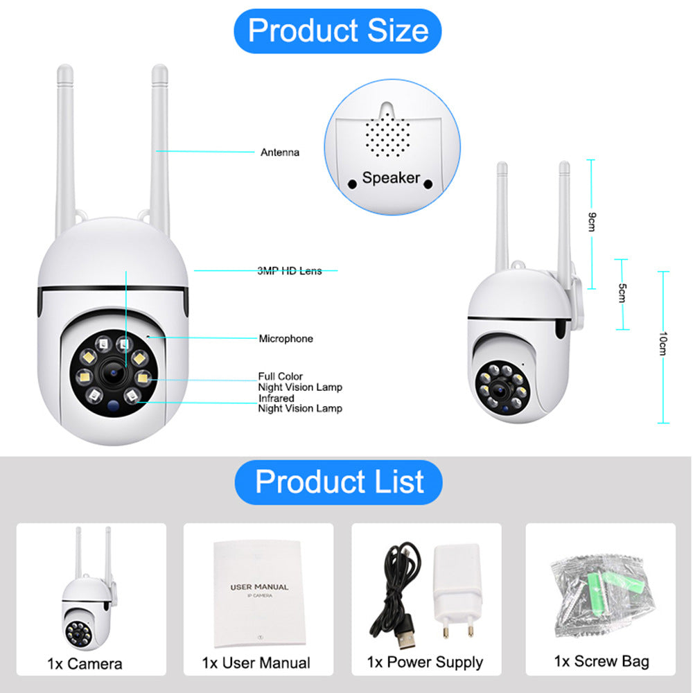 Minions Surveillance Dome Camera Factory direct sales dual antenna mount wireless camera for indoor home use WiFi Ball Machine