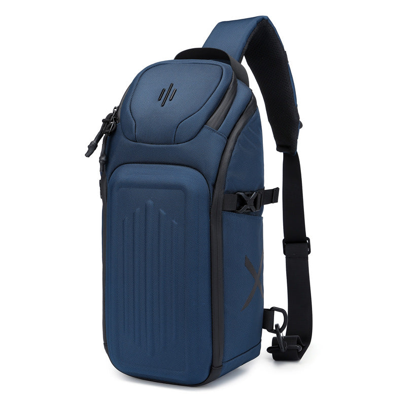 OZUKO Men's Chest Bag Waterproof Crossbody Bag Business Simple Crossbody Bag Trendy Commuter Small Backpack High-End Feel