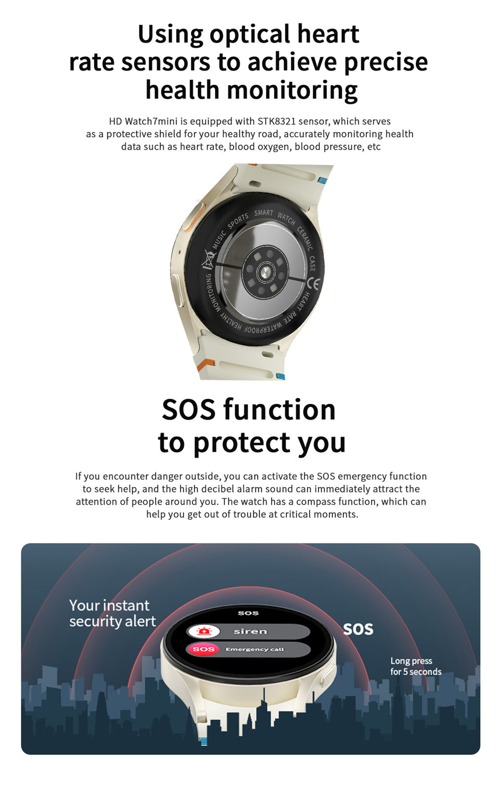 HD Watch7 Mini Smart Watch1.32inch Bluetooth call, heart rate monitor, pedometer, sleep monitoring, exercise tracker