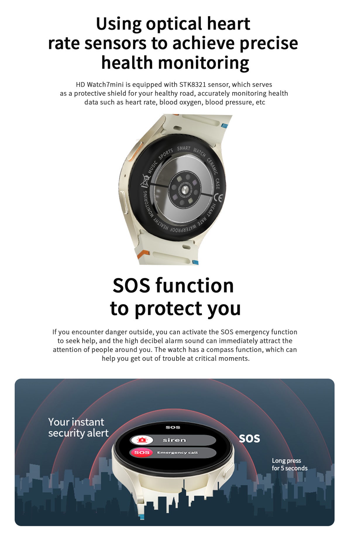 HD Watch7 Mini Smart Watch1.32inch Bluetooth call, heart rate monitor, pedometer, sleep monitoring, exercise tracker