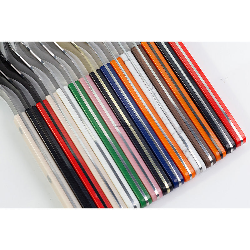 304Mirror Western Tableware Set ABS Handle Butter Knife Fork Spoon Clip Handle Steak Dessert Spoon Fork Plastic Handle