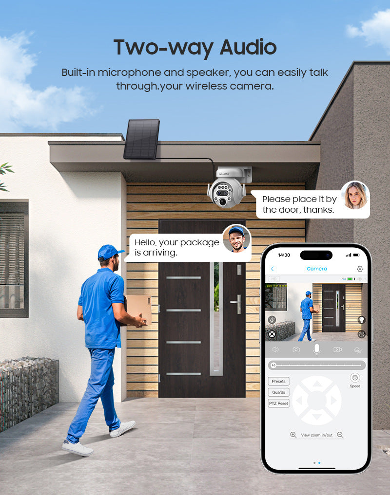 4G Solar Camera Camera6MP High Definition Full Color Camera122x Zoom Outdoor Surveillance Dome Camera