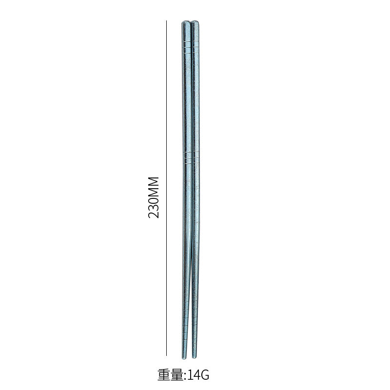 Pure Titanium Crystal Chopsticks for Home and Outdoor Use, Light Luxury Colorful Ice Flower Chopsticks23cm Half Square Chopsticks Restaurant Antibacterial Titanium Chopsticks