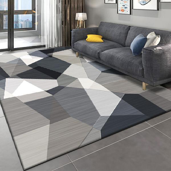 Carpet for Living Room, Stain-Resistant, Easy to Clean, Crystal Velvet Sofa Coffee Table Rug, Cooling, Silent, Light Luxury, Non-Slip Bedroom Bedside Rug