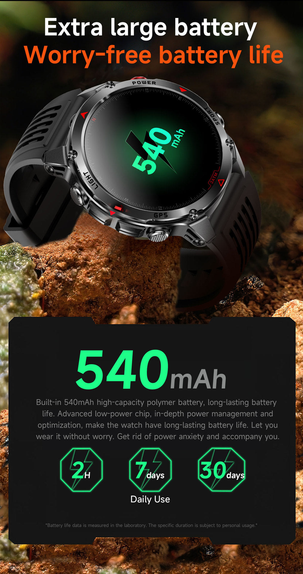 HT37Smart Watch1.46inch Bluetooth Call Heart Rate Pedometer GPS Beidou Positioning Three-Proof Sports Track
