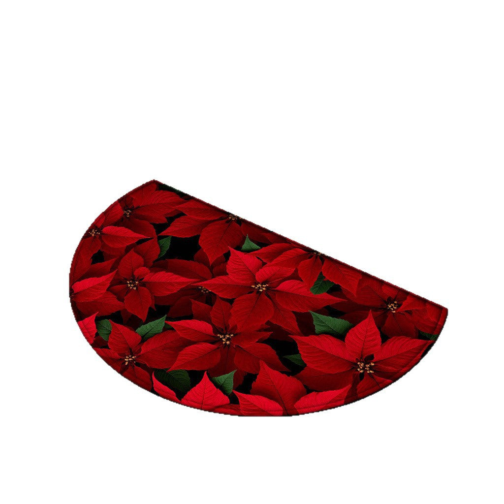 Christmas Decorative Doormat Crystal Velvet Non-Slip Door Mat Festive Atmosphere Entrance Door Mat Outdoor Dust Removal Mat