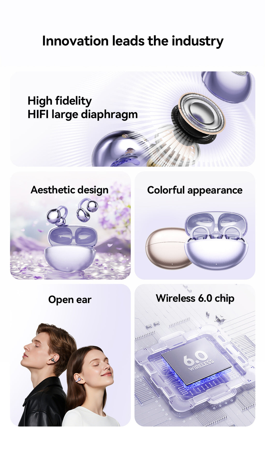 Featured Selection2025New GL8Ultra-long Battery Life High Appearance Private Model Ear Clip Bluetooth Earphones Wholesale