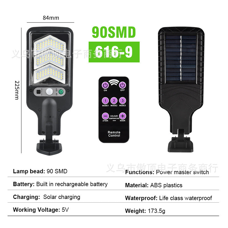 New Solar Street Light LED Outdoor lighting human body sensor garden light with remote control wall lamp Waterproof