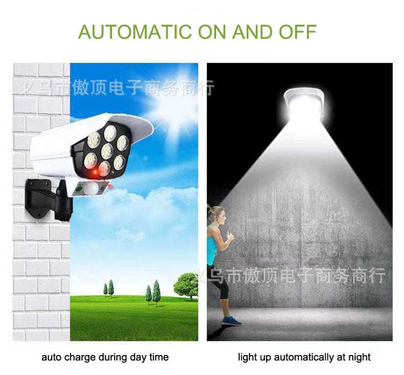 Solar Anti-Theft Light Simulation Surveillance Fake Camera Sensor Wall Light LED Garden Light Waterproof Garden Light Street Lamp