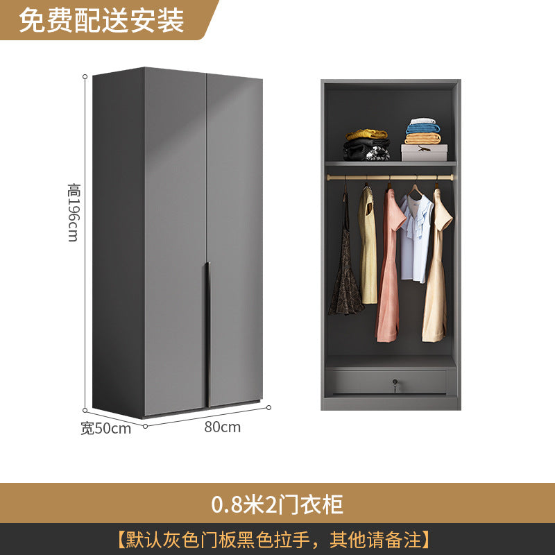 Flat Door Wardrobe for Home Bedroom, Easy Assembly, Suitable for Rental Rooms, Small Apartments, Three-Door, Four-Door, Five-Door, Six-Door Large Wardrobe