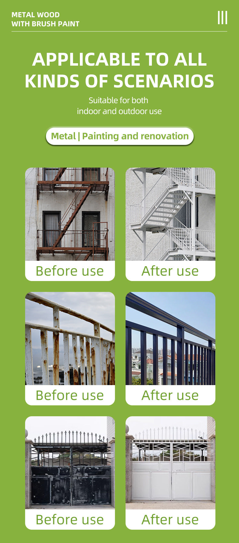 Metal Wood Brush Paint Metal Iron Art Iron Door Railing Renovation Anti-Rust Wooden Furniture Multi-Functional Renovation Paint