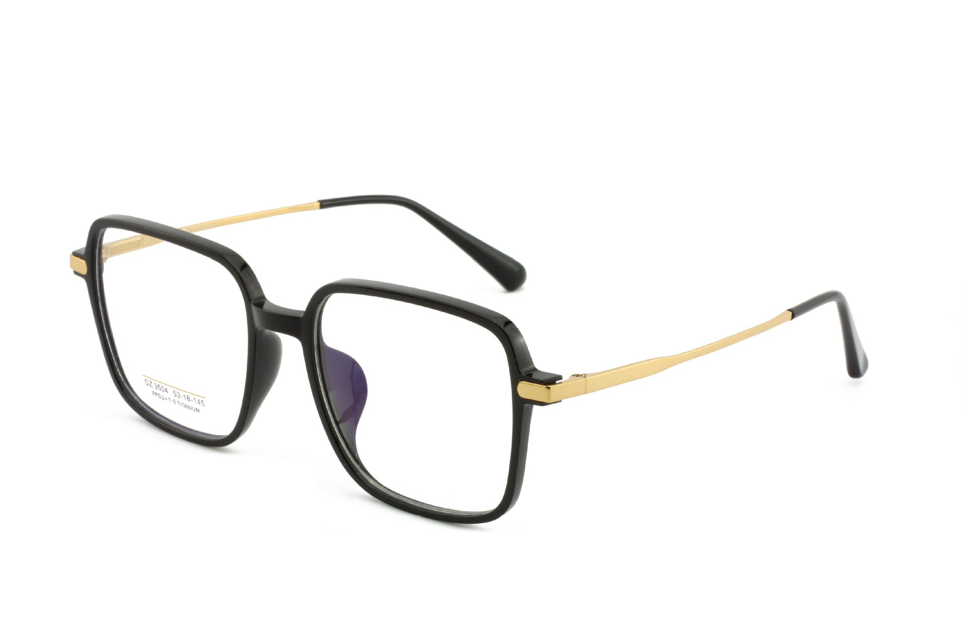 Men's and Women's Half Titanium Eyeglass Frames Polygonal Internet Celebrity Frames Natural Look Fashionable Lightweight Thin Frame