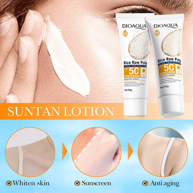 Rice Puree Sunscreen40g BIOAOUA Sunscreen Isolation Cream Sunscreen  Foreign Trade Wholesale