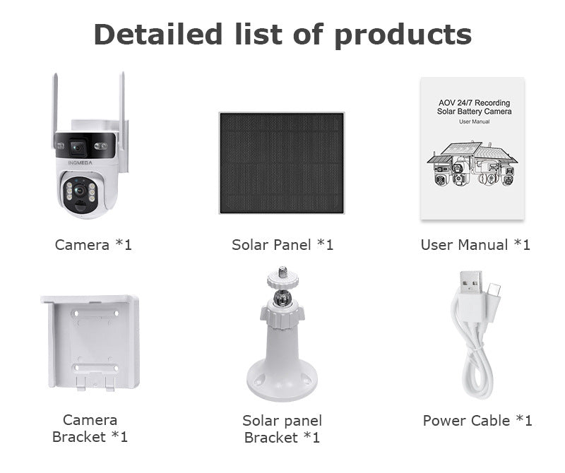 Private Model AOV Solar-powered Binocular Camera4G Outdoor Solar Camera6MP High Definition Wireless Surveillance