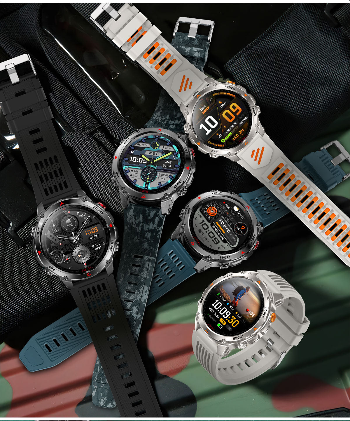 HT37Smart Watch1.46inch Bluetooth Call Heart Rate Pedometer GPS Beidou Positioning Three-Proof Sports Track