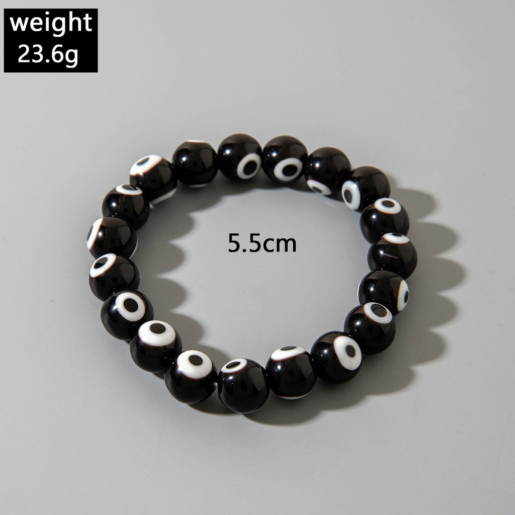 European and American Ornament Bohemian Devil's Eye Beaded Bracelet  Fashionable and Unique Eye Elastic Bracelet Wholesale