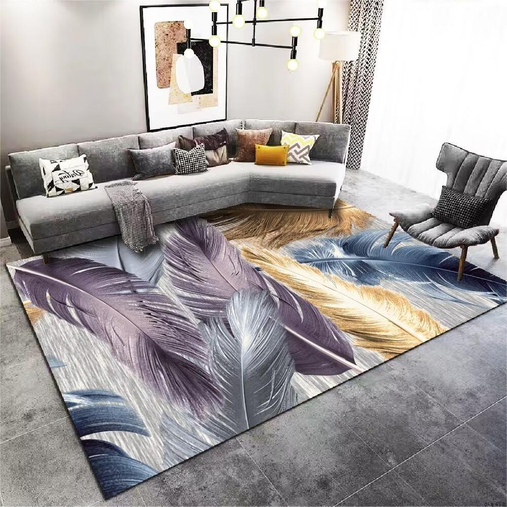 Carpet for Living Room, Stain-Resistant, Easy to Clean, Light Luxury Sofa Coffee Table Rug, Household Crystal Velvet Bedside Non-Slip Bedside Rug Wholesale