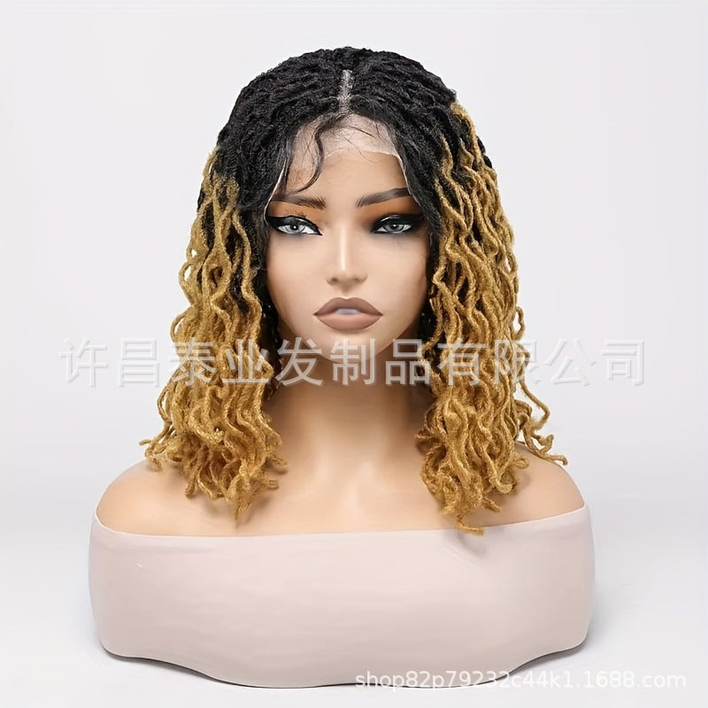 Cross-border Synthetic Hair Wigs European and American Style Small Curls Afro Braid Wig African Dirty Braids Crochet Hair Extensions Full lace Headgear