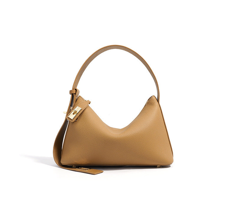 European and American High-End Luxury Handbag for Women, Niche Design, Underarm, Single Shoulder, Crossbody, Dumpling Shape, Genuine Leather, Cowhide, Pillow Bag