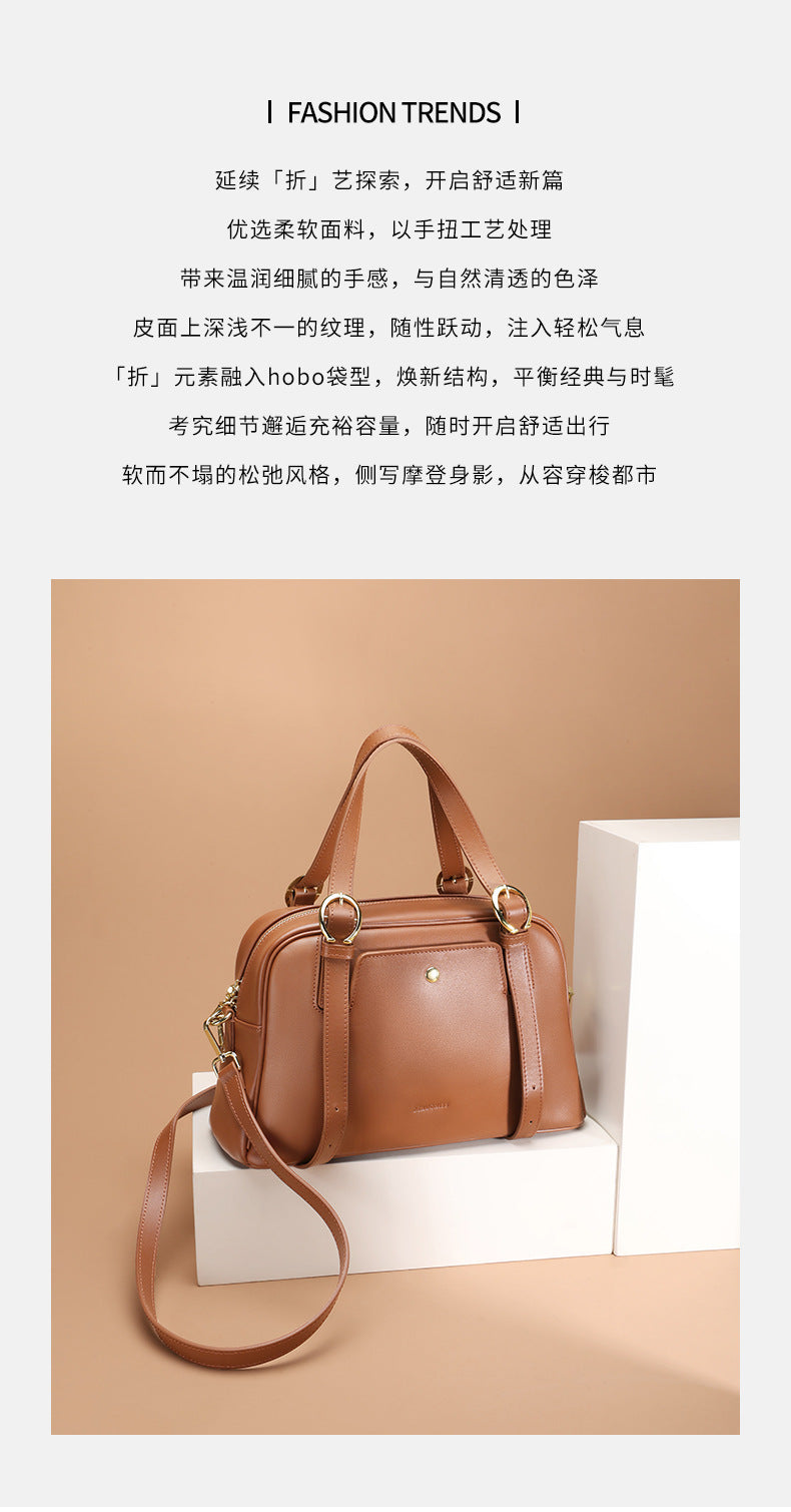 European and American Fashion Women's Bag Large Capacity Handheld Small Square Bag Simple Shoulder Underarm Bag Women's Niche Versatile Crossbody Bag