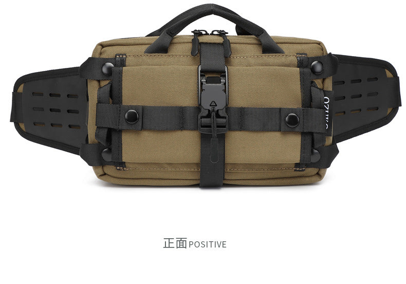 Men's Trendy Tactical Waist Bag Waterproof Small Crossbody Bag Outdoor Sports Cycling Running Lightweight Portable Bag male bag