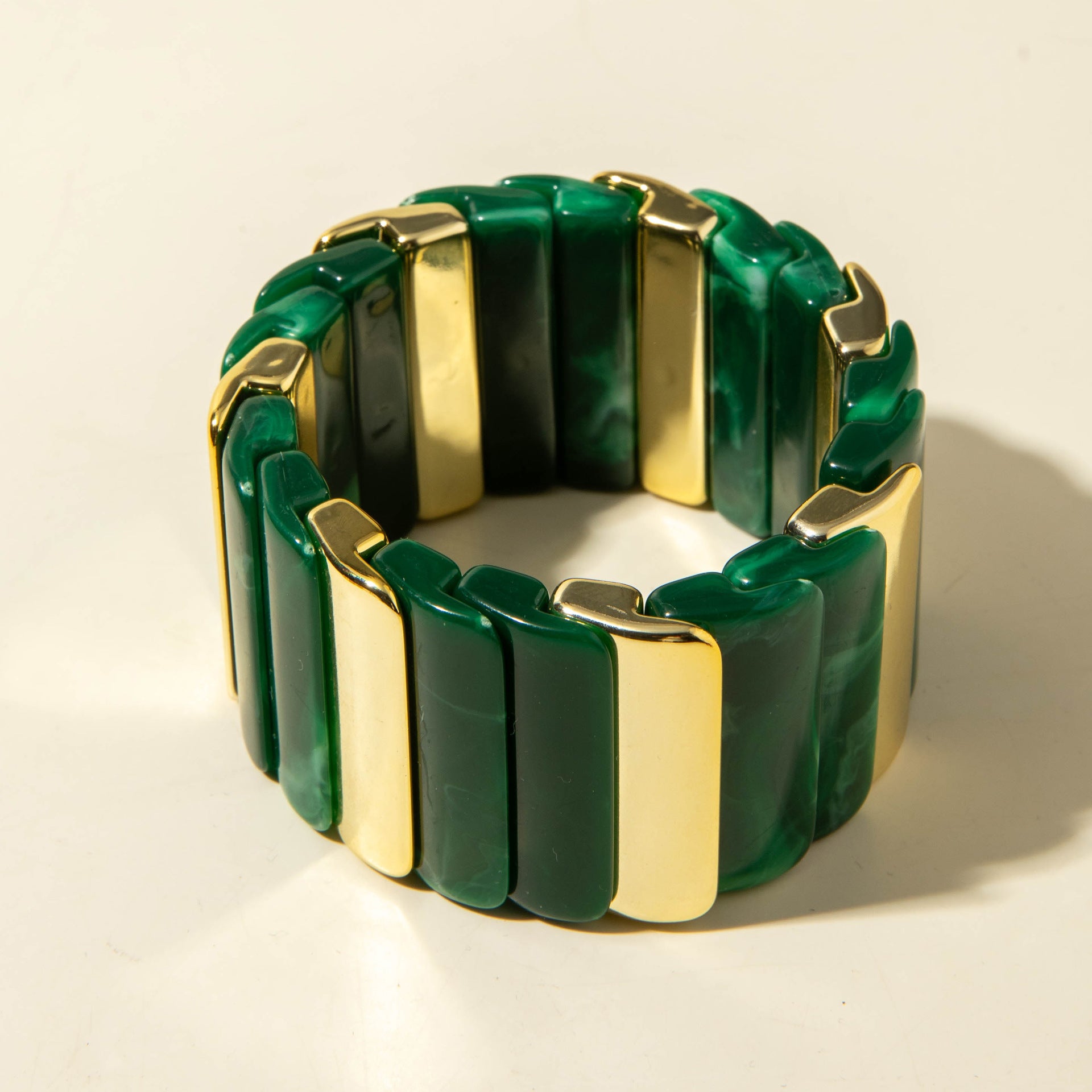 European and American Fashion Accessories ins Retro Style Wide Acrylic Bracelet Wholesale of Exaggerated Color Block Bracelets