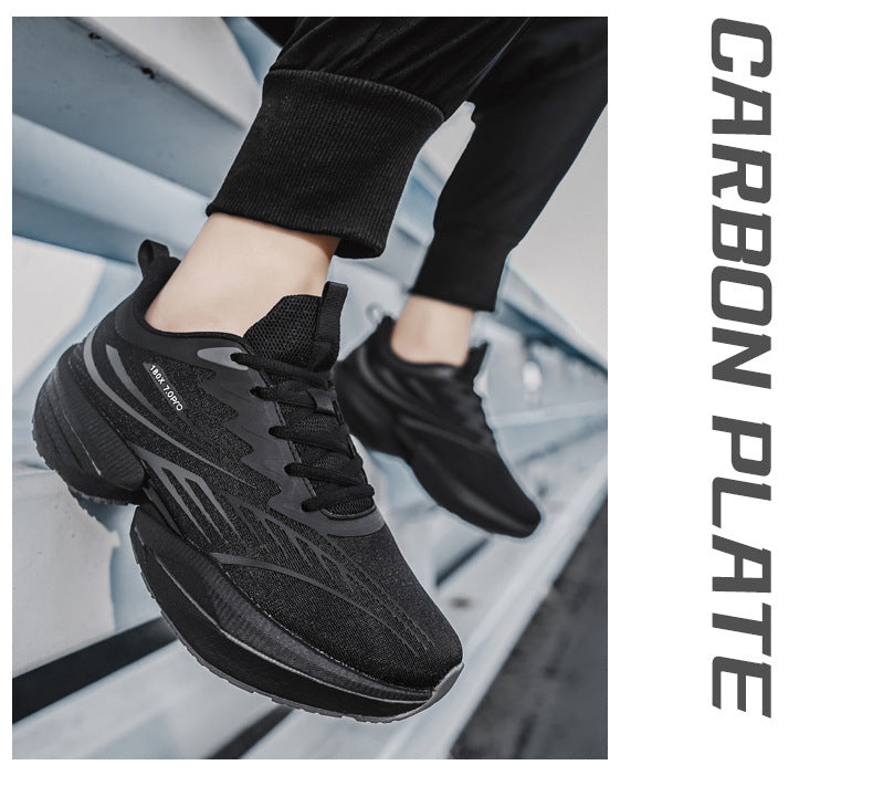 ROANK Men's Running Shoes Ultra-Light Sports Shoes for Teenagers Non-Slip Thick Sole Height Increasing Running Shoes for Middle School Students