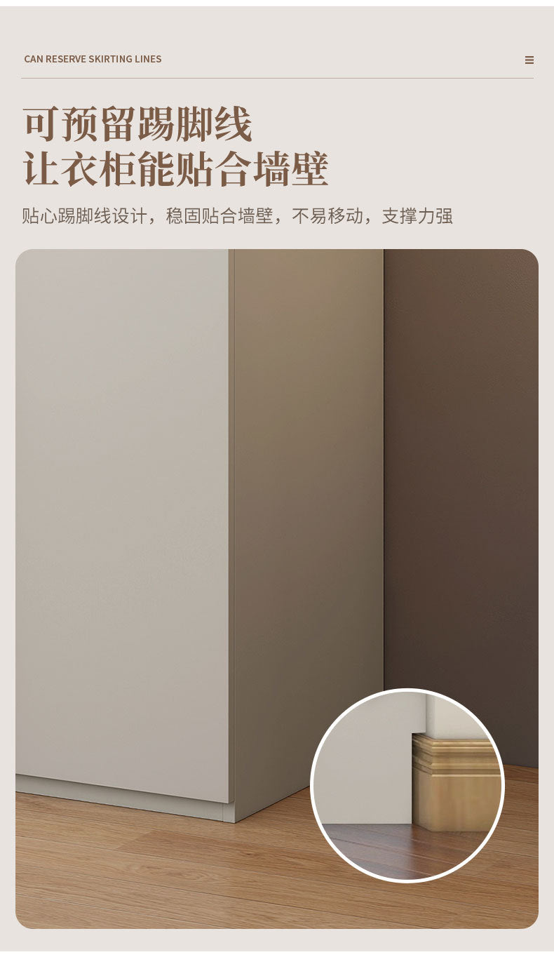 Solid Wood Multi-layer Board and European Pine Board Wardrobe Customization for Home Bedroom Cloakroom One Door to Ceiling Full House Custom Wardrobe