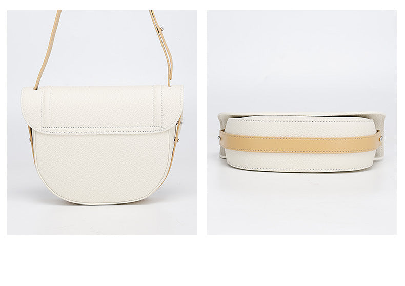 In Stock Trendy Retro Saddle Bag Semi-Circular Niche Texture Crossbody Women's Bag Simple Versatile Shoulder Bag for Women Daily Style