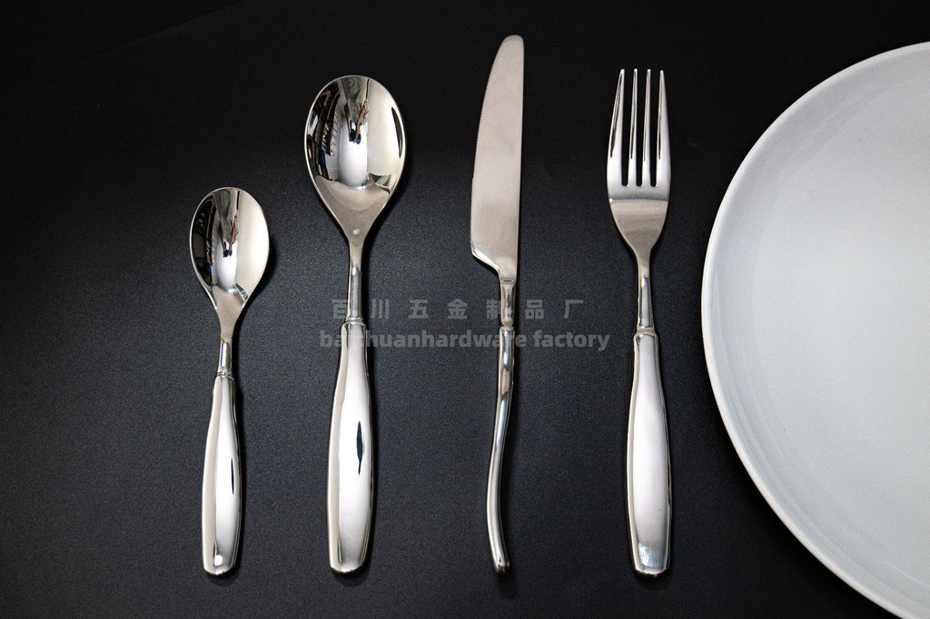 304Stainless Steel Knife Fork Spoon Thickened Tableware Western Hotel High-end Aesthetic Steak Knife Fork Spoon Forged Design