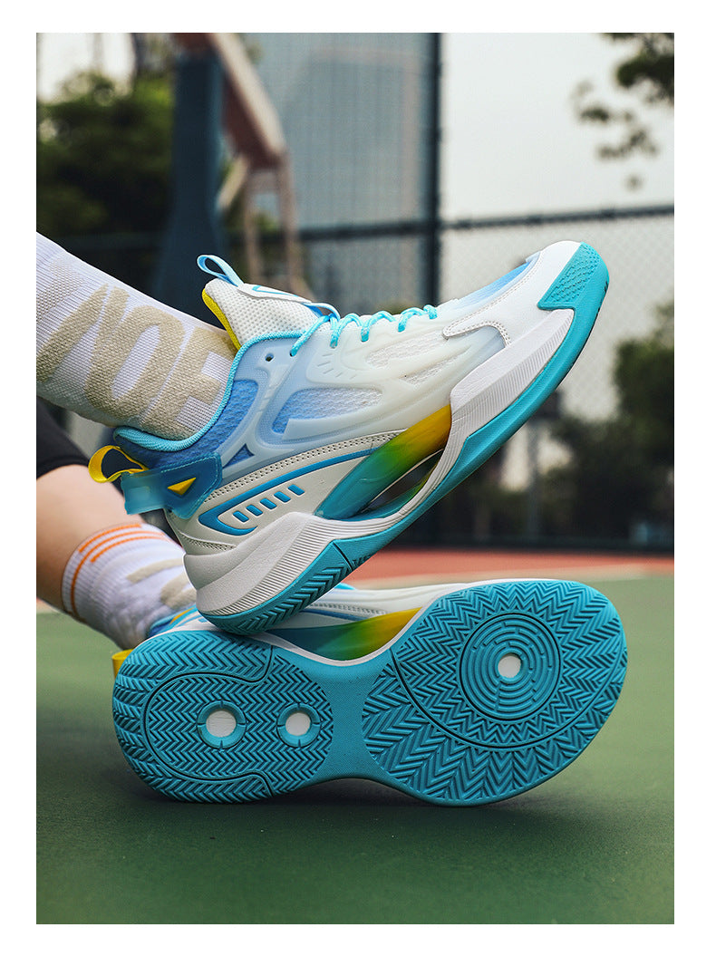 Four Seasons New Luminous Mesh Breathable Men's Shoes Casual Trendy Basketball Shoes High Elastic Cushioning Wear-Resistant Non-Slip Sports Shoes