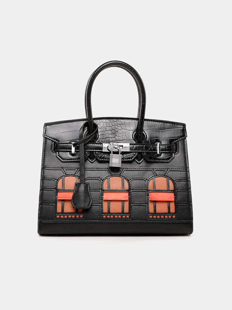 2024New Style House Bag Feel Platinum Bag Crocodile Pattern Casual Versatile Elegant Handbag Single Shoulder Crossbody Bag