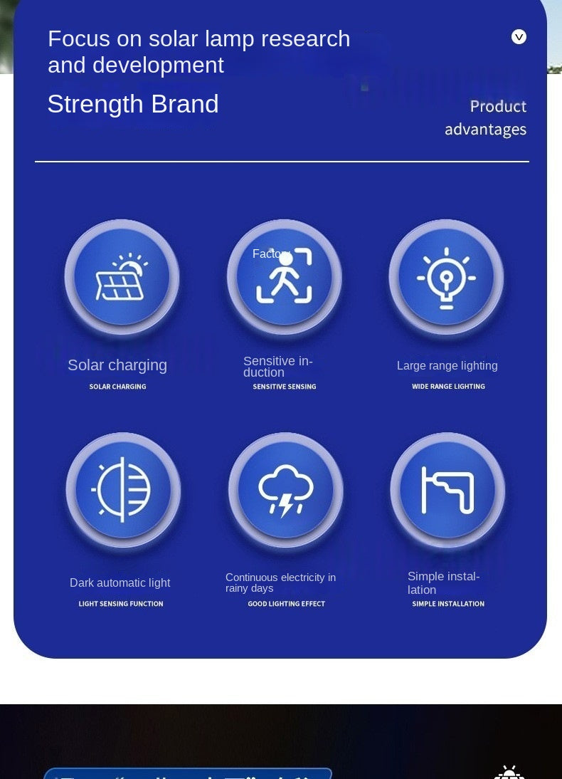 Integrated Solar Street Light IP65 Waterproof Smart Solar Lamp 1000W2000W3000WLED Street Light