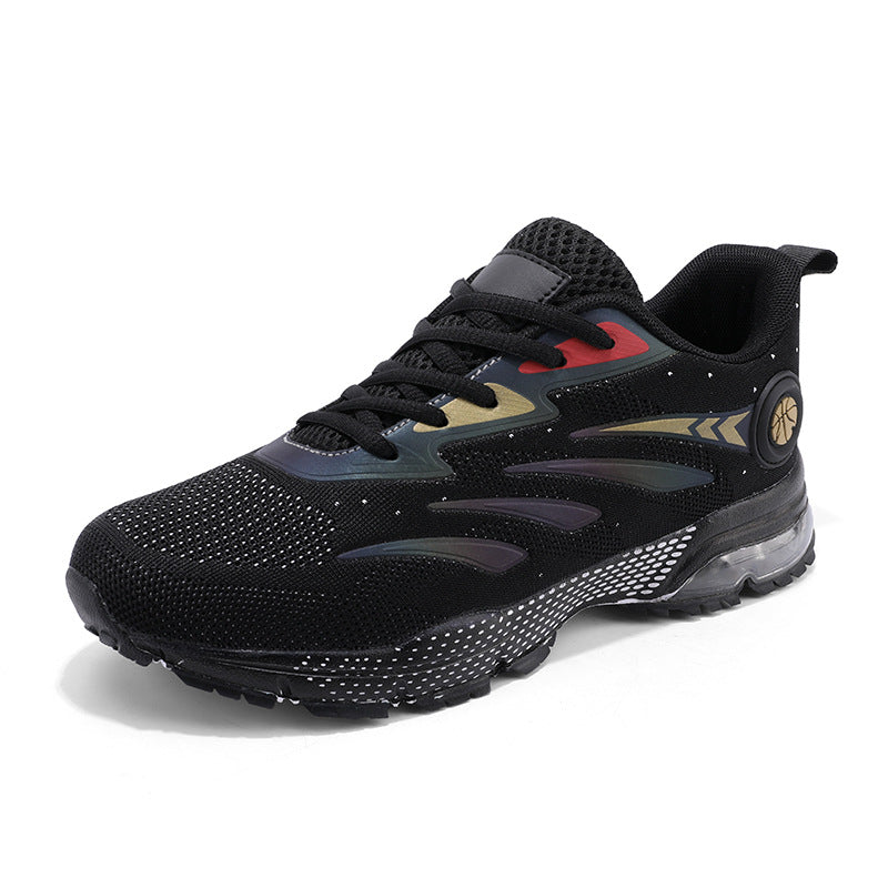 Men's Sports Casual Shoes Marathon Extra Large Size Cushion Shoes Flyknit Four Seasons Rubber Wear-resistant Non-slip Sports Shoes