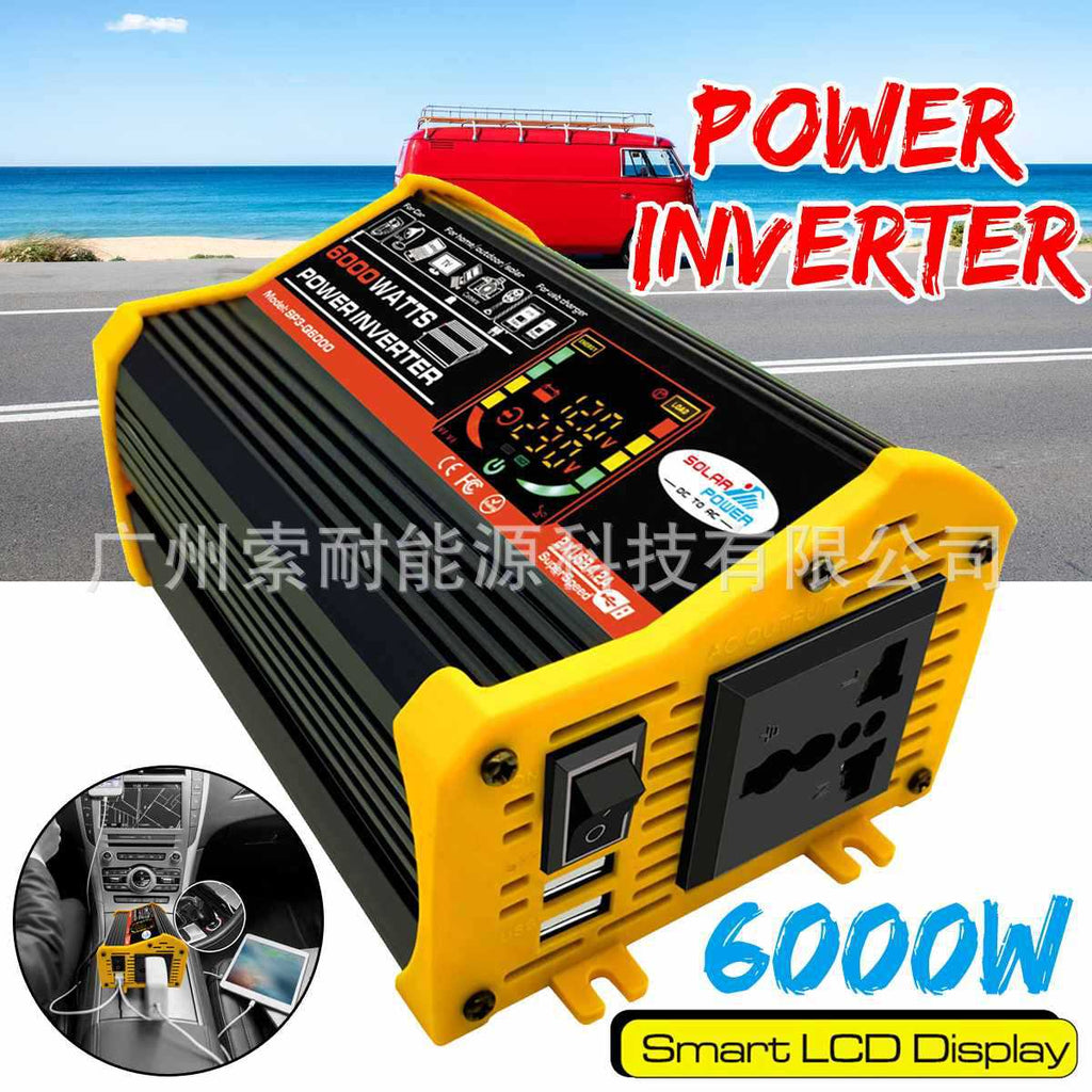Car Converter Car Small Appliances500W Inverter12V Turn110V/220V Smart Color Screen Dual USB Mouth