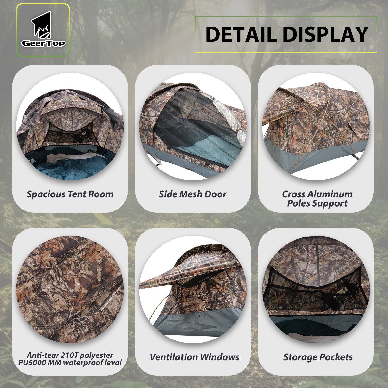 Single Tunnel Tent Outdoor Rainproof Cycling Hiking Camping Portable Windproof Lightweight Camping Tent