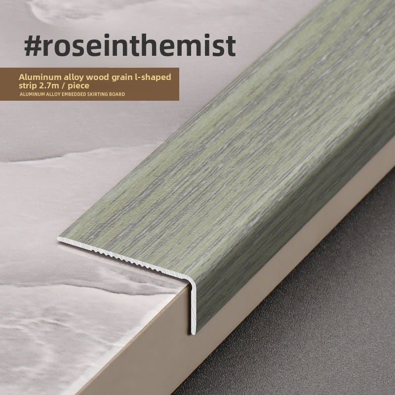 Aluminum alloy wood grain L Right-angle ultra-narrow wood flooring edge trim strip7Door threshold edging trim, wardrobe corner fastener strip