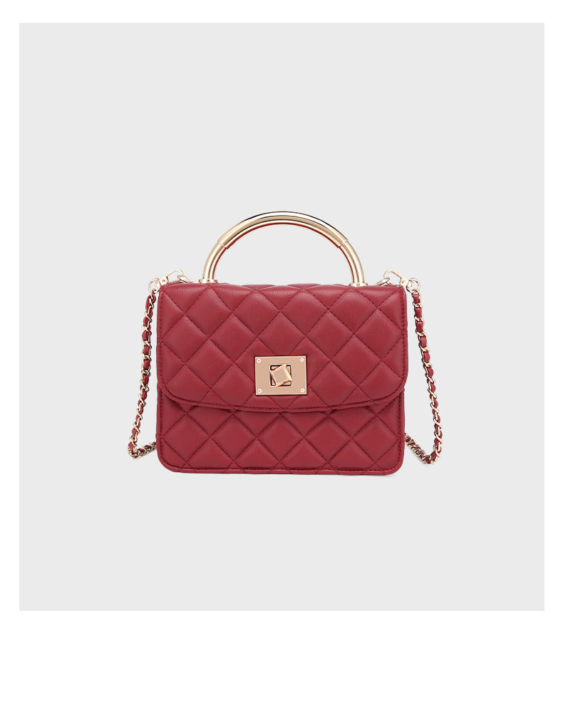European and American Style Small Square Bag New Diamond Embroidery Women's Bag Niche Versatile Fashion Chain Crossbody Women's Bag Single Shoulder Small Square Bag