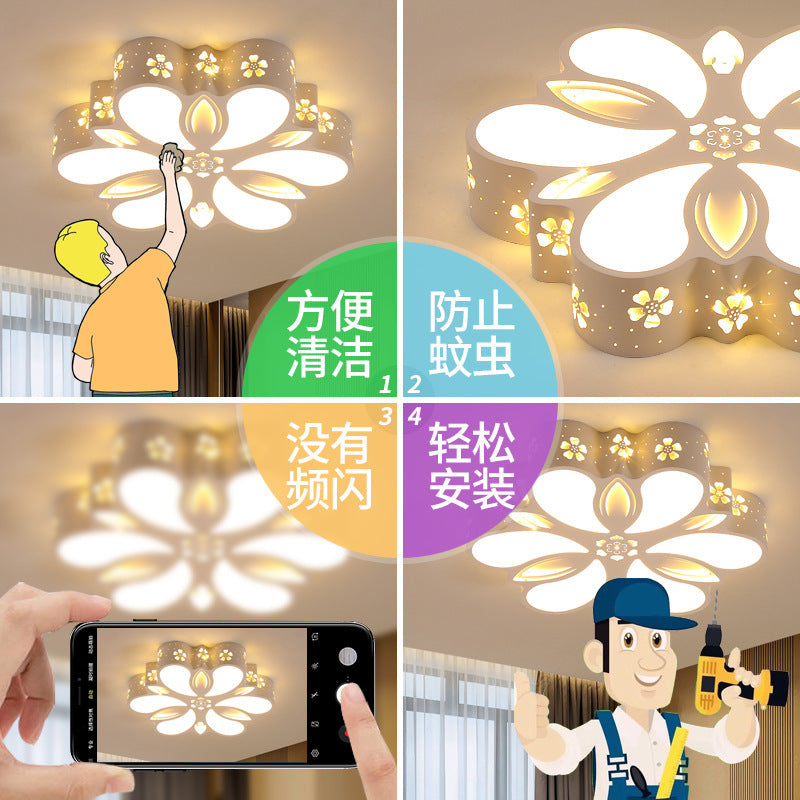 Bedroom Lamp Round Light Fixture LED Living Room Home Ceiling Light Fixture Simple Modern Cozy Romantic Creative Room Lamp