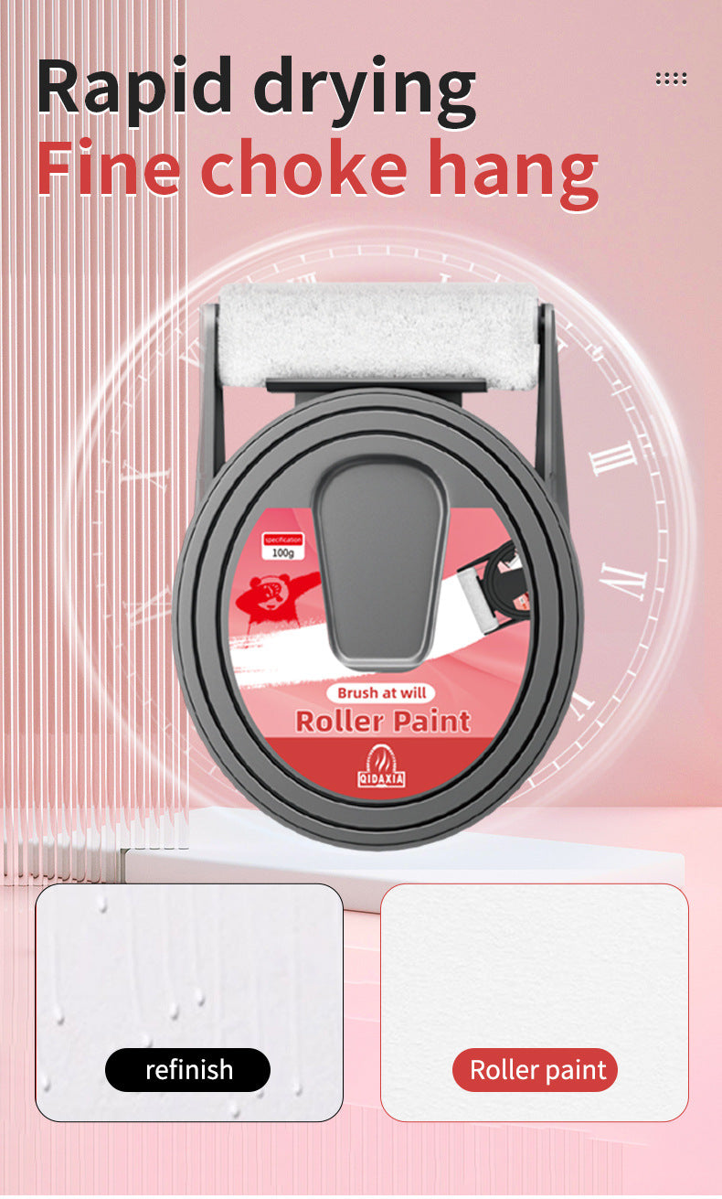 Red Roller Paint Small Roller Brush Wall Repair Paste Dirt Cover Old Wall Renovation Paint Latex Paint Interior Wall Paint Wall Renovation