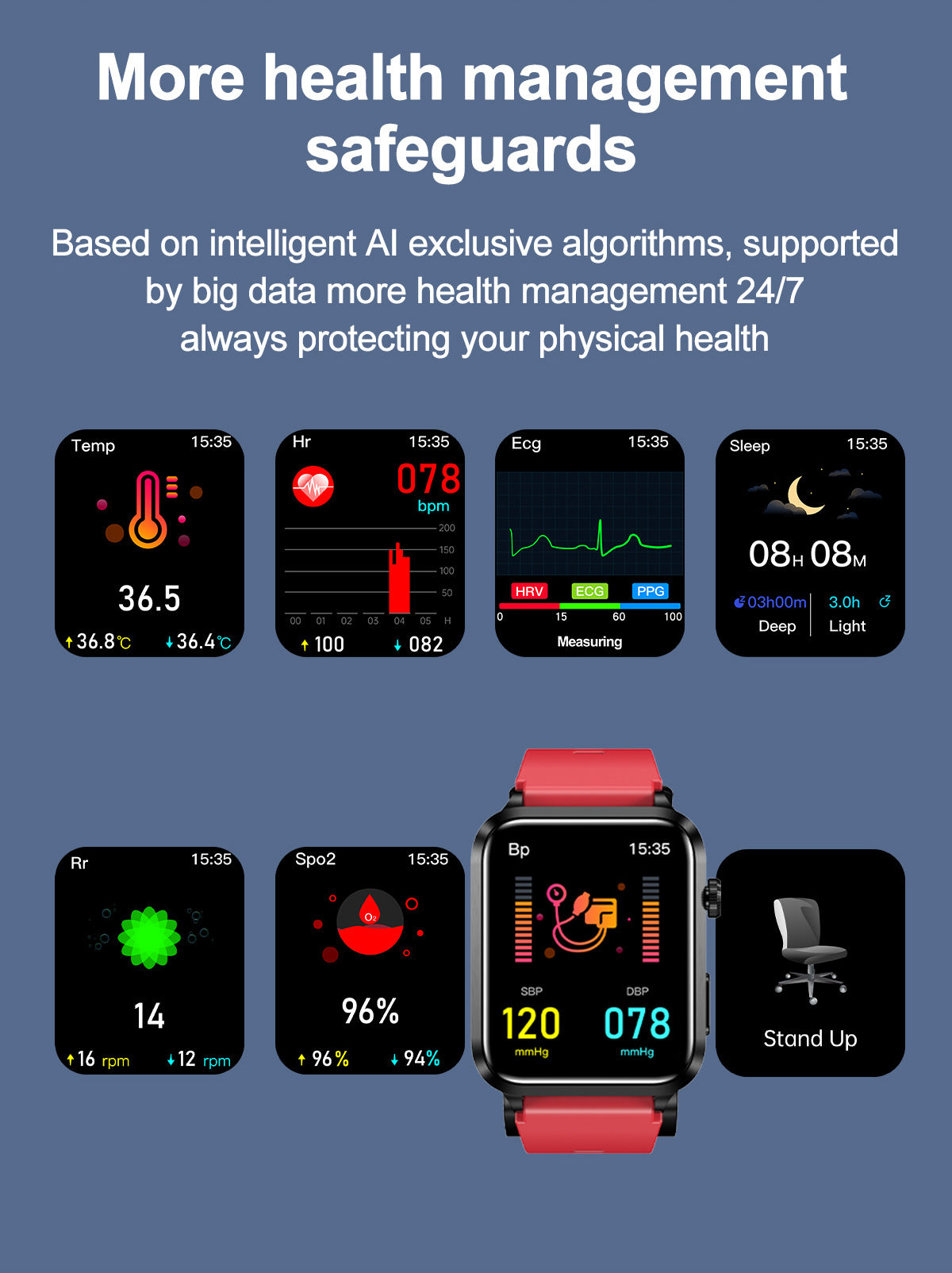 New S11Air Pump Type Precision Blood Pressure Smart Health Watch ECG Uric Acid Blood Lipid Monitoring Smart Watch