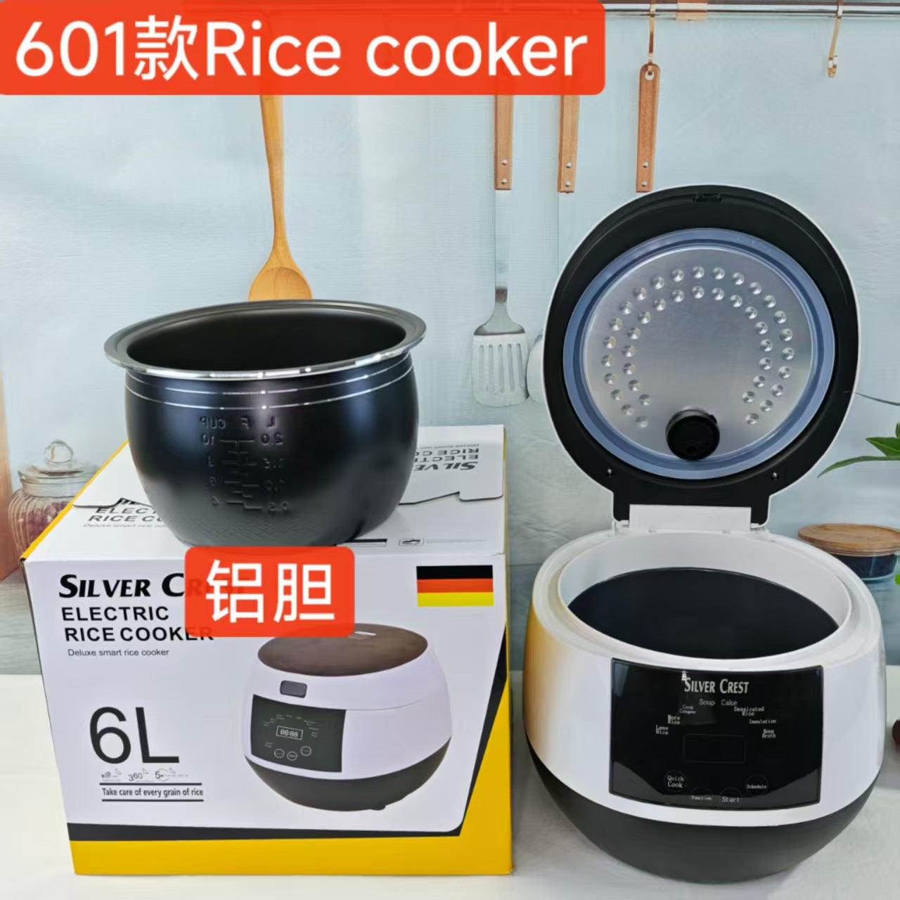 New Smart Touch Screen6L Electric Rice Cooker Household Multi-Functional Large Capacity Appointment Timed Rice Cooker Wholesale