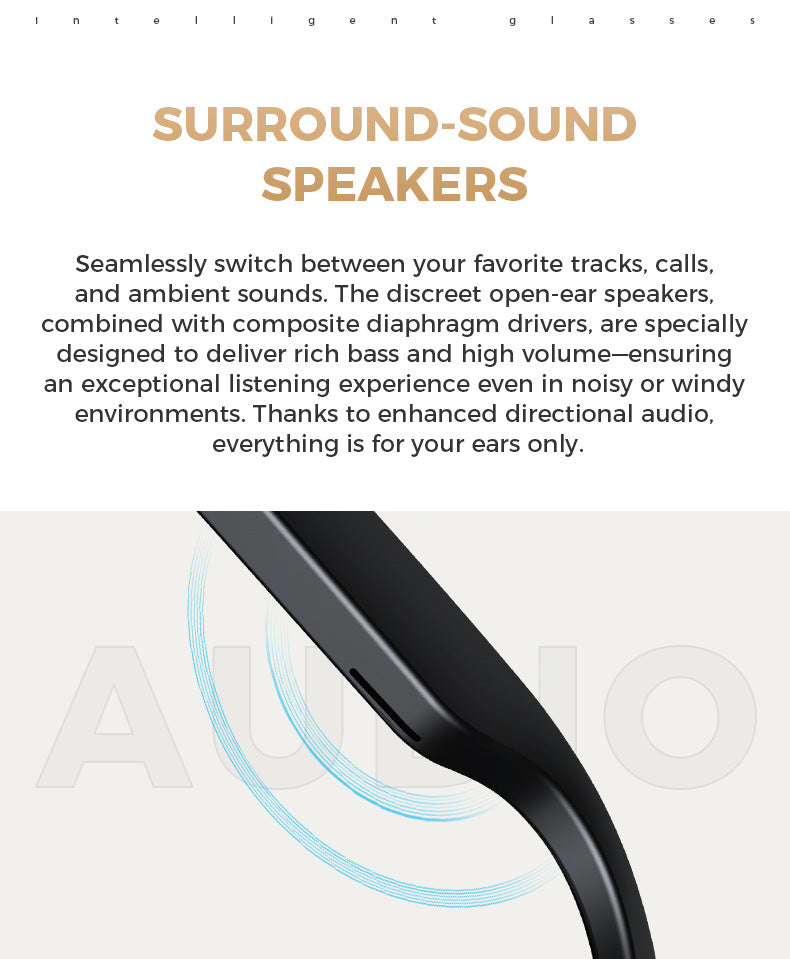 M01S Smart Glasses800100 Megapixel Camera with Image Stabilization1200P Video Recording AI Simultaneous Translation Character Recognition