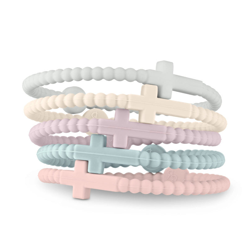 Macaron Color Bracelet Summer Simple Versatile4mm Small Cross Wristband Children's Silicone Bracelet Bracelet